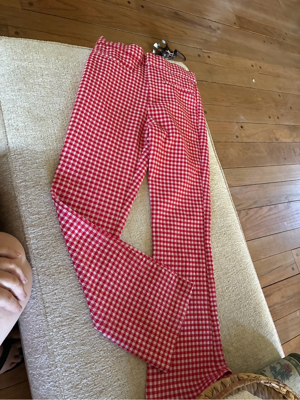 Zara Red and White Gingham Pants